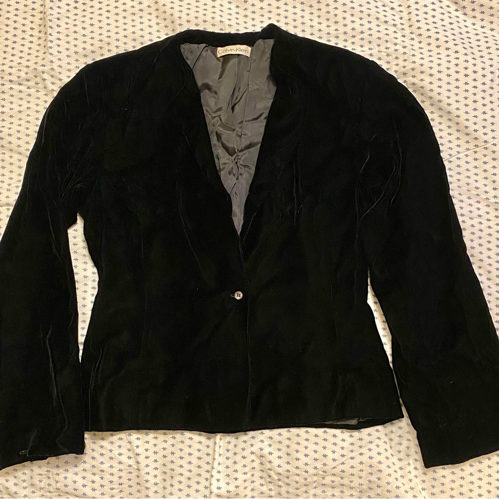 VTG Calvin Klein Black Velvet Blazer